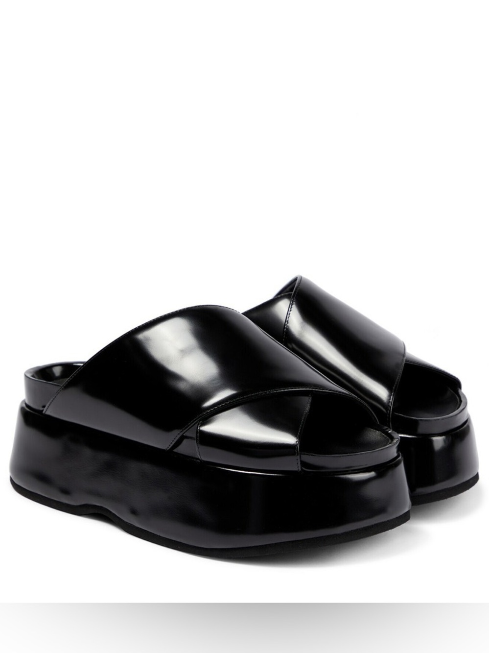 Junya Watanabe Black Platform Kip Sandals